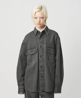 H BEAUTY&YOUTH/＜H＞12oz デニム スタッズ シャツ/シャツ / ブラウス