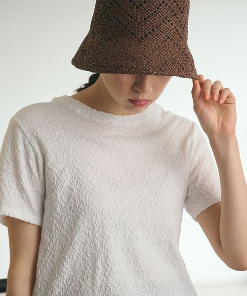 BEAUTY&YOUTH/ジャガード コンパクト ショートスリーブTシャツ/Tシャツ / カットソー