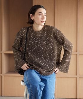BEAUTY&YOUTH/ポリエステル ドット シアー ブラウス ウォッシャブル/シャツ / ブラウス