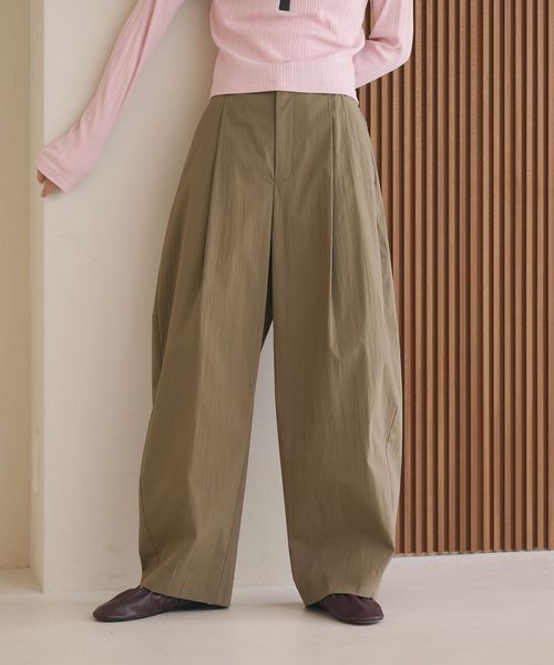 BEAUTY&YOUTH/タックカーブパンツ ウォッシャブル 接触冷感/その他パンツ