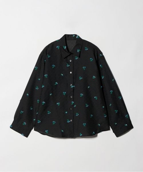 BEAUTY&YOUTH/フラワーモチーフ ジャガード シャツ ウォッシャブル/シャツ / ブラウス