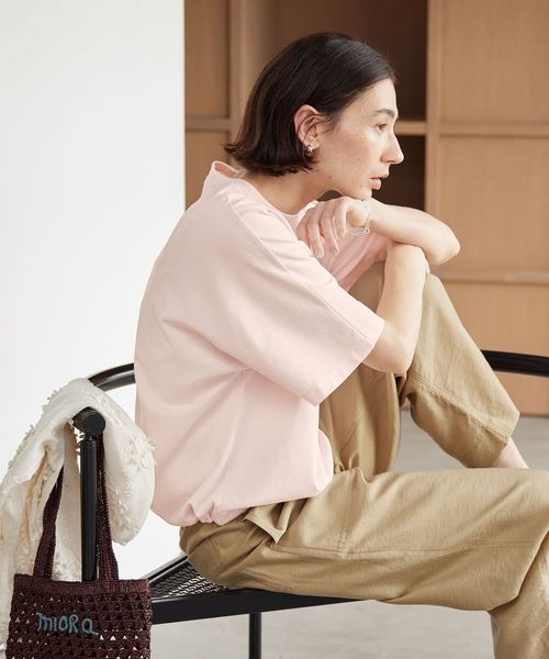 BEAUTY&YOUTH/ヘム ドローストリング 5分袖 Tシャツ/Tシャツ / カットソー