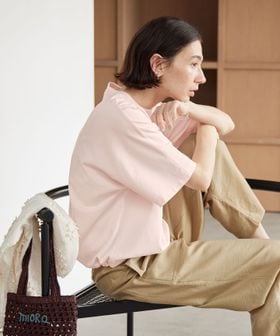 BEAUTY&YOUTH/ヘム ドローストリング 5分袖 Tシャツ/Tシャツ / カットソー