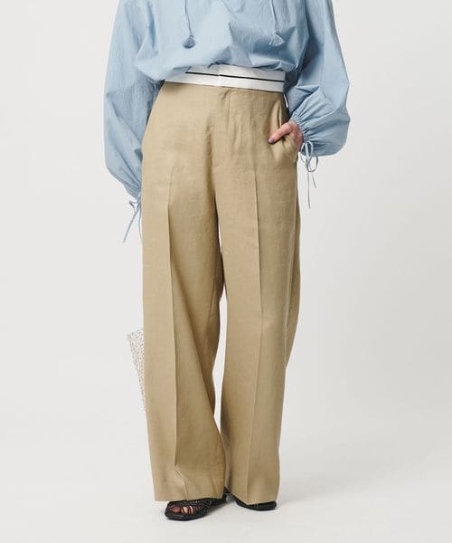 BEAUTY&YOUTH/麻ブレンド マーベルト ワイドパンツ UVカット/その他パンツ