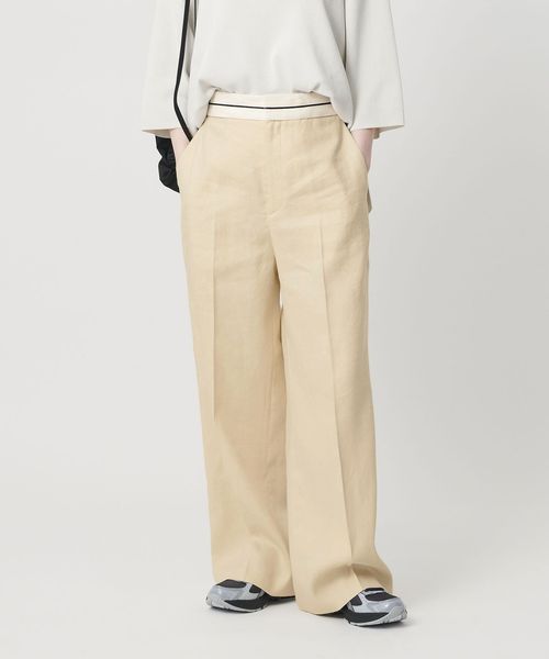 BEAUTY&YOUTH/麻ブレンド マーベルト ワイドパンツ UVカット/その他パンツ