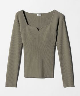 H BEAUTY&YOUTH/＜H＞キーネック リブ ニットプルオーバー/ニット / セーター