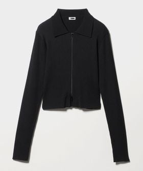 H BEAUTY&YOUTH/＜H＞レーヨンナイロン リブジップカーディガン/カーディガン / ボレロ