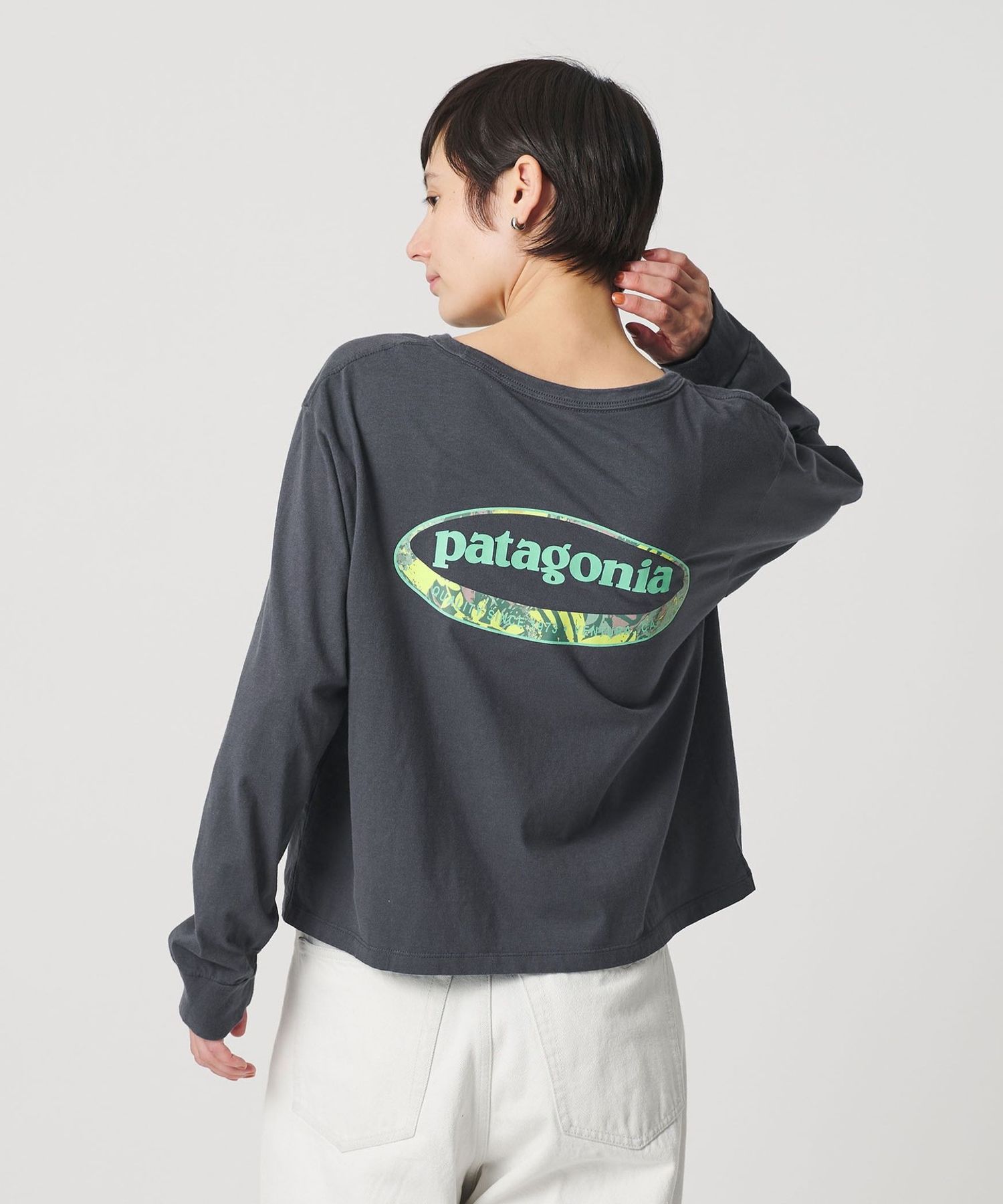 patagonia＞オーバルロゴ ロングスリーブ Tシャツ
