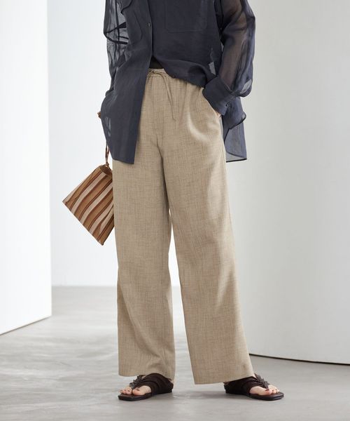 BEAUTY&YOUTH/リネンライク ライトイージーパンツ ウォッシャブル 防シワ/イージーパンツ