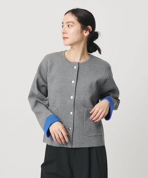 BEAUTY&YOUTH/【WEB限定 Wardrobe DAILY MINIMAL】バイカラー スナップボタンカーディガン ウォッシャブル/カーディガン / ボレロ