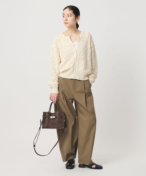 BEAUTY&YOUTH/【WEB限定 Wardrobe DAILY MINIMAL】レース ジップカーディガン ウォッシャブル/カーディガン / ボレロ