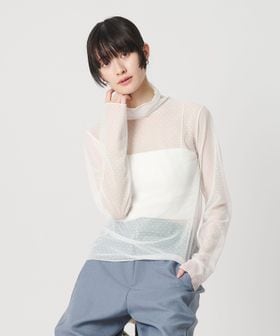 BEAUTY&YOUTH/【WEB限定 Wardrobe DAILY MINIMAL】ドット チュールタートルネックプルオーバー ウォッシャブル/Tシャツ / カットソー