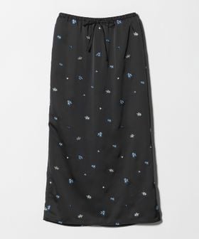 BEAUTY&YOUTH/フラワー エンブロイダリー ドローストリング スカート ウォッシャブル/ミモレ / ロング