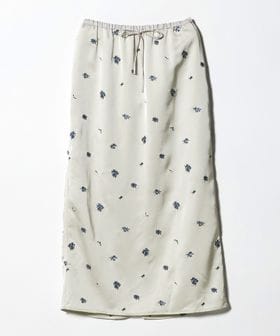 BEAUTY&YOUTH/フラワー エンブロイダリー ドローストリング スカート ウォッシャブル/ミモレ / ロング