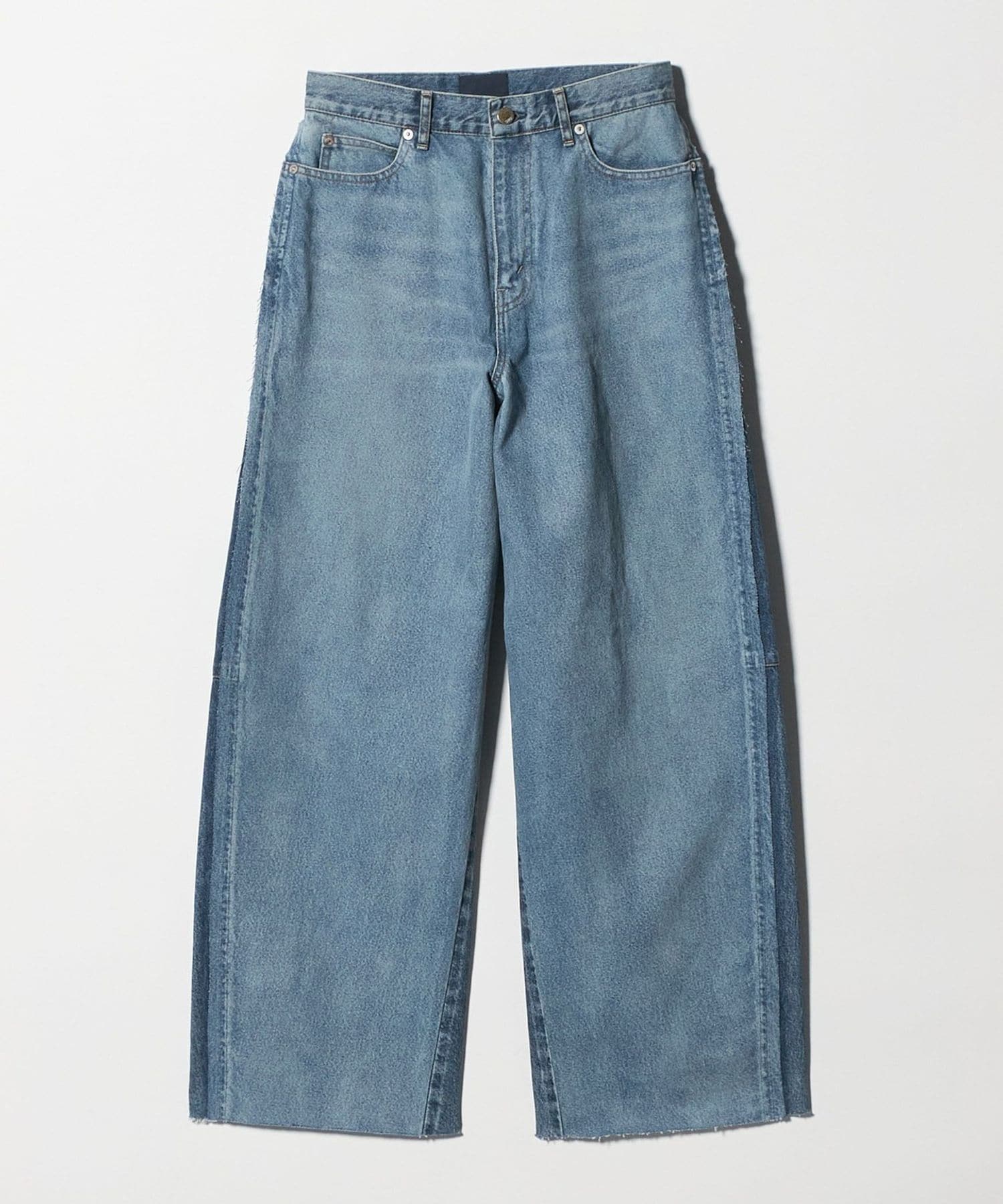 s7g gs7@値下げ中 SERGE de bleu＞リメイク 2トーン カットオフ デニムパンツ