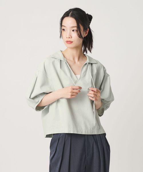 BEAUTY&YOUTH/コットン麻 スキッパー チュニック ウォッシャブル/その他トップス