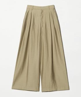 BEAUTY&YOUTH/セルロースナイロン ツイル タック ワイドパンツ ウォッシャブル/イージーパンツ