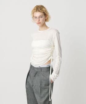 H BEAUTY&YOUTH/＜H＞レーヨンコットン シャーリング ロングスリーブ/Tシャツ / カットソー