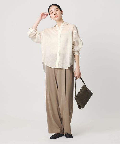 BEAUTY&YOUTH/麻 レギュラーカラー シャツ ウォッシャブル/シャツ / ブラウス