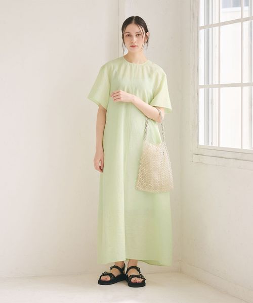 BEAUTY&YOUTH/シアー バックリボン ワンピース ウォッシャブル/ワンピース