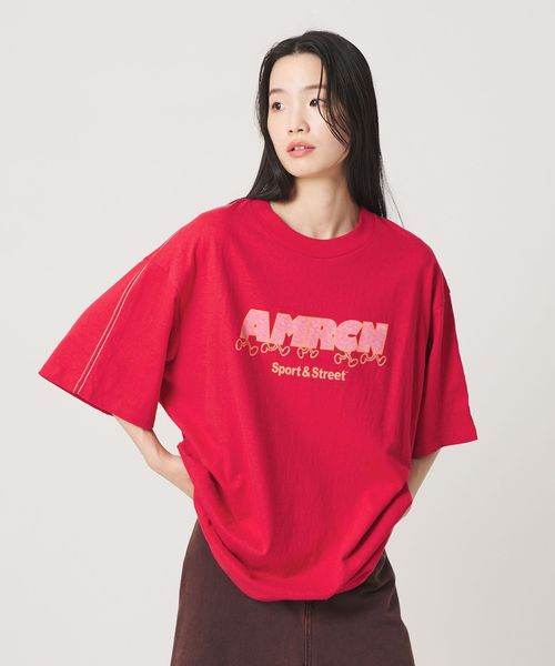 AMERICANA/【別注】＜Americana＞プリント ビッグTシャツ/Tシャツ / カットソー