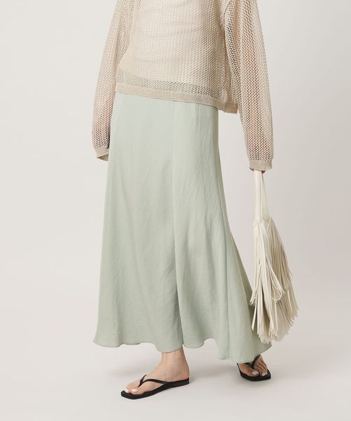 BEAUTY&YOUTH/麻ブレンド バイアス フレアスカート ウォッシャブル/ミモレ / ロング