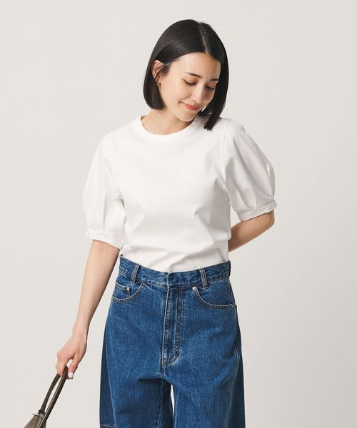 BEAUTY&YOUTH/コットンスムース タック ショートスリーブ プルオーバー/Tシャツ / カットソー