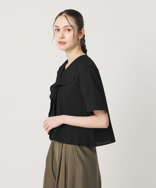 BEAUTY&YOUTH/ソリッド&ストライプ ラッフル シャツブラウス ウォッシャブル/シャツ / ブラウス