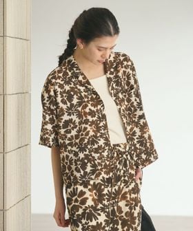 BEAUTY&YOUTH/フラワープリント シャツ ウォッシャブル/シャツ / ブラウス