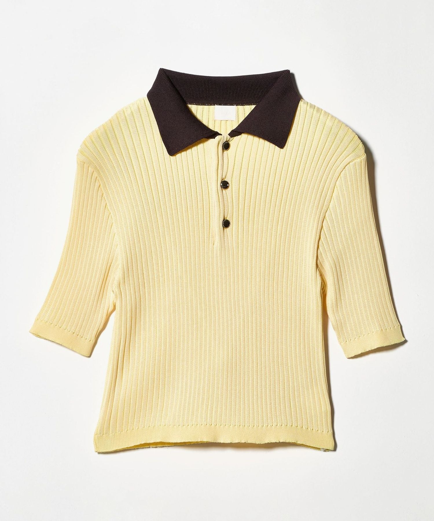 フォックスカシミヤ ショートスリーブ ポロニット　アイボリー フォックスカシミヤ ショートスリーブ ポロニット