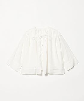 BEAUTY&YOUTH/麻ブレンド フロントリボン ティアード シャツ ウォッシャブル/シャツ / ブラウス