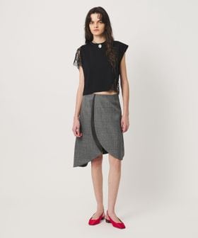 BOWTE/＜BOWTE × H＞SHARK SKIN CHECK ASSYMETRY SKIRT/スカート/ミニ / ショート