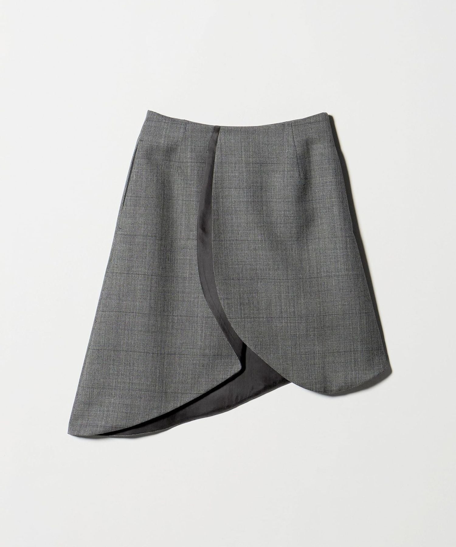 BOWTE × H＞SHARK SKIN CHECK ASSYMETRY SKIRT/スカート
