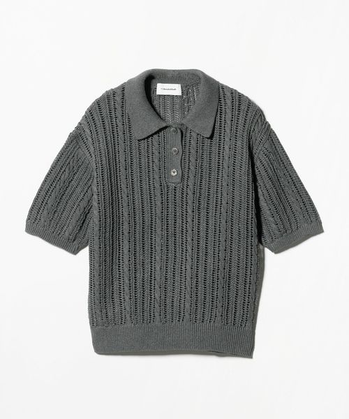 BEAUTY&YOUTH/コットンメッシュ ケーブル ポロシャツ/ニット / セーター