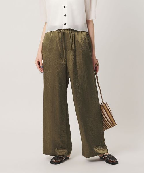 BEAUTY&YOUTH/アセテートサテン ワイド イージーパンツ ウォッシャブル/イージーパンツ