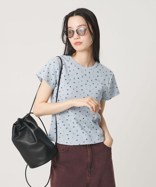 BEAUTY&YOUTH/フラワー ワッフル ショートスリーブTシャツ/Tシャツ / カットソー