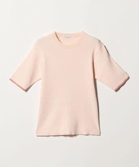 BEAUTY&YOUTH/リブライン ショートスリーブ ニットプルオーバー ウォッシャブル/ニット / セーター