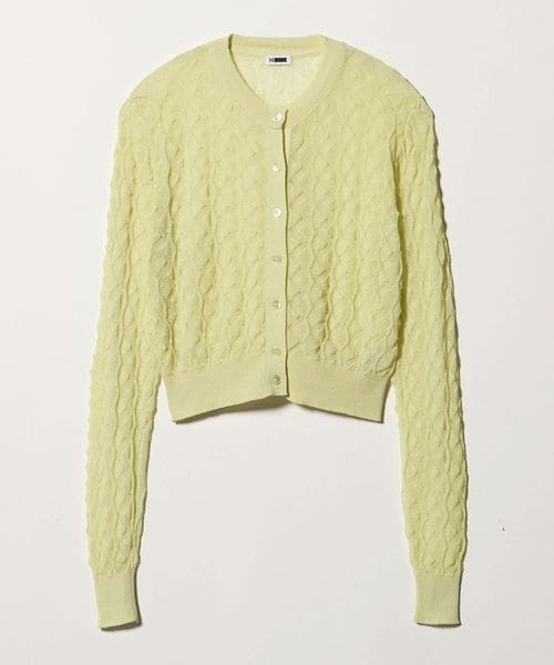 H BEAUTY&YOUTH/＜H＞コットンナイロン オープンワーク カーディガン/カーディガン / ボレロ