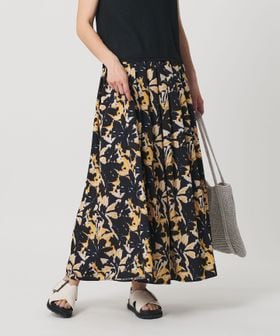 BEAUTY&YOUTH/【WEB限定】フラワープリント タックスカート ウォッシャブル/ミモレ / ロング