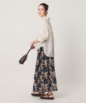 BEAUTY&YOUTH/【WEB限定】フラワープリント タックスカート ウォッシャブル/ミモレ / ロング