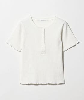 BEAUTY&YOUTH/コットン リブ ヘンリーネック ショートスリーブ カットソー/Tシャツ / カットソー