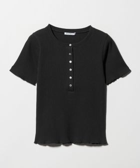 BEAUTY&YOUTH/コットン リブ ヘンリーネック ショートスリーブ カットソー/Tシャツ / カットソー