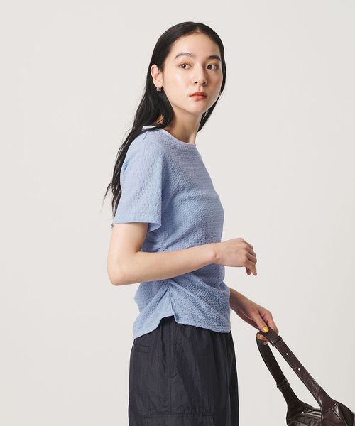 BEAUTY&YOUTH/ベロア パイピング ギャザー カットソー/Tシャツ / カットソー