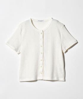 BEAUTY&YOUTH/コットン パターンメッシュ ショートスリーブ カーディガン ウォッシャブル/カーディガン / ボレロ