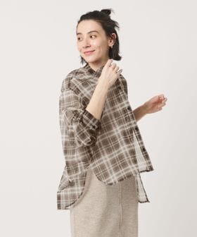 BEAUTY&YOUTH/【WEB限定】オンブレーチェック シアーバンドカラーシャツ ウォッシャブル/シャツ / ブラウス
