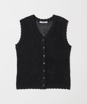 BEAUTY&YOUTH/スカラップ Vネック メッシュ ニットベスト/ベスト