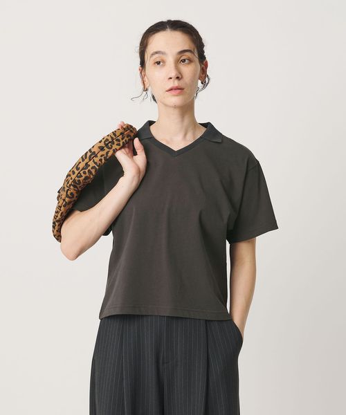 BEAUTY&YOUTH/コットン 2トーン Vネック プルオーバー/Tシャツ / カットソー