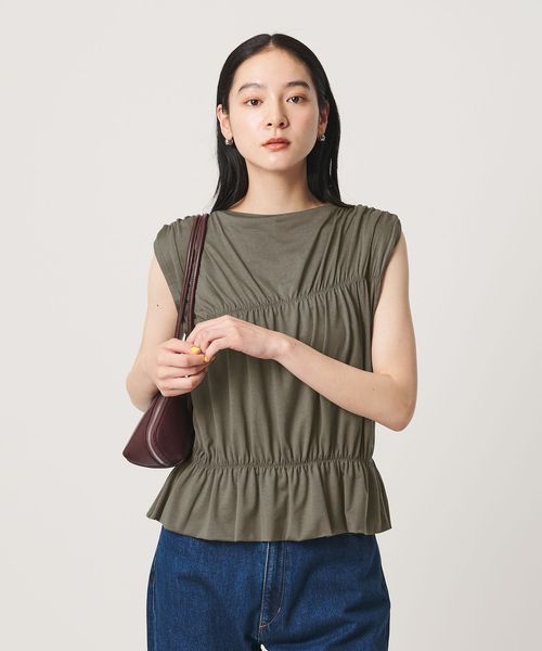 BEAUTY&YOUTH/【WEB限定 Wardrobe DAILY MINIMAL】シャーリング ノースリーブトップス/Tシャツ / カットソー