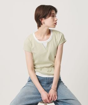 BEAUTY&YOUTH/ヘンリーネック レイヤード Tシャツ/Tシャツ / カットソー