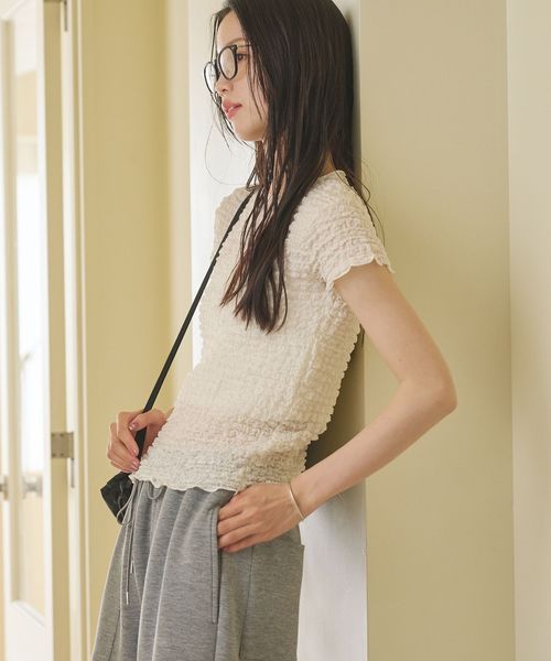 BEAUTY&YOUTH/【WEB限定】シュリンクレース プルオーバー/Tシャツ / カットソー